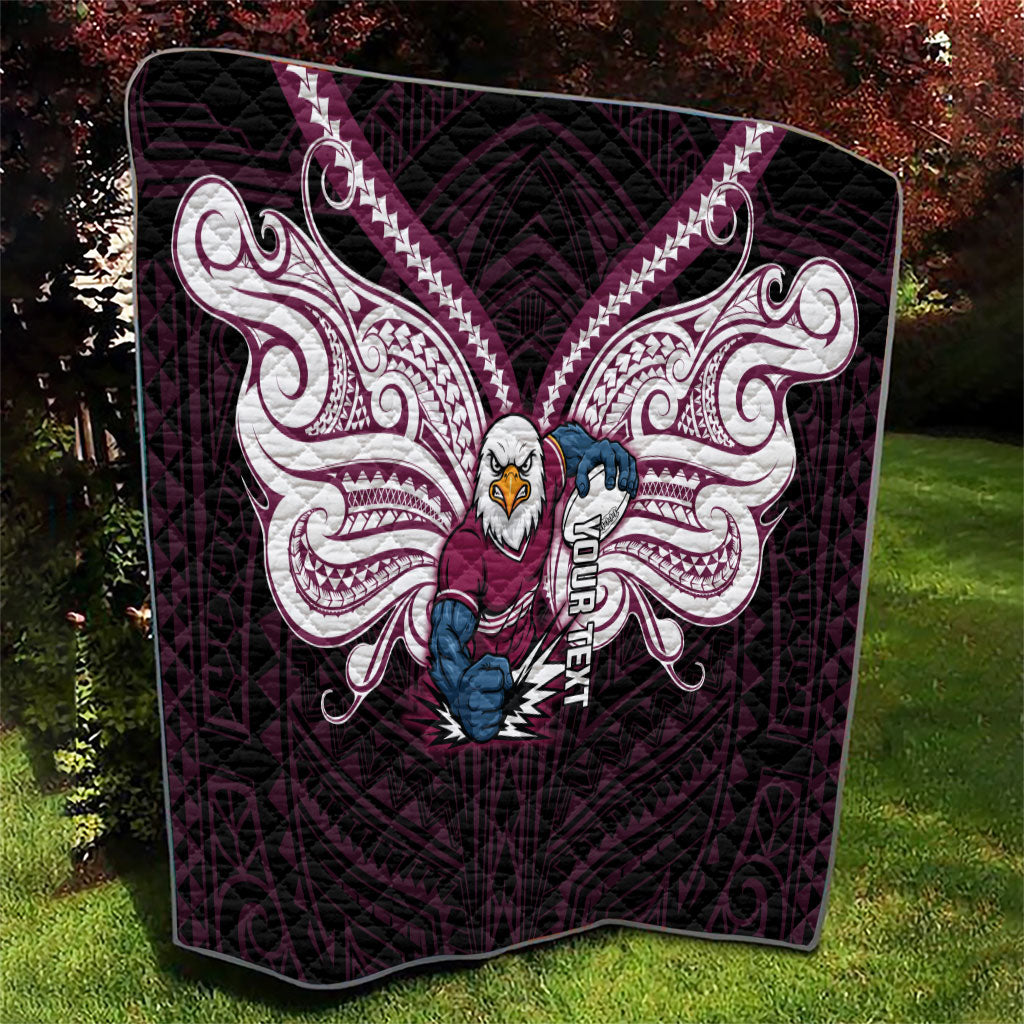 Custom Manly Warringah Sea Eagles Quilt Sea Eagle Warrior Polynesia Islander Rugby Mascot