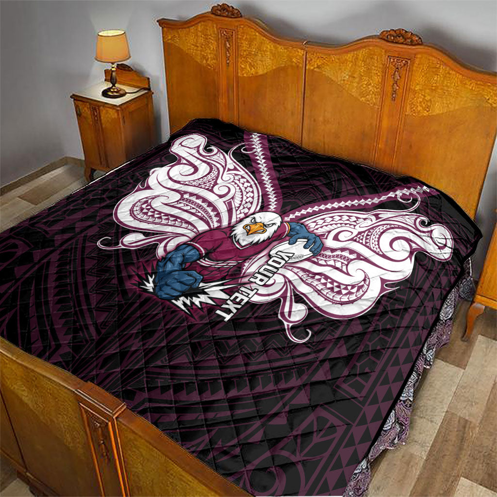 Custom Manly Warringah Sea Eagles Quilt Sea Eagle Warrior Polynesia Islander Rugby Mascot