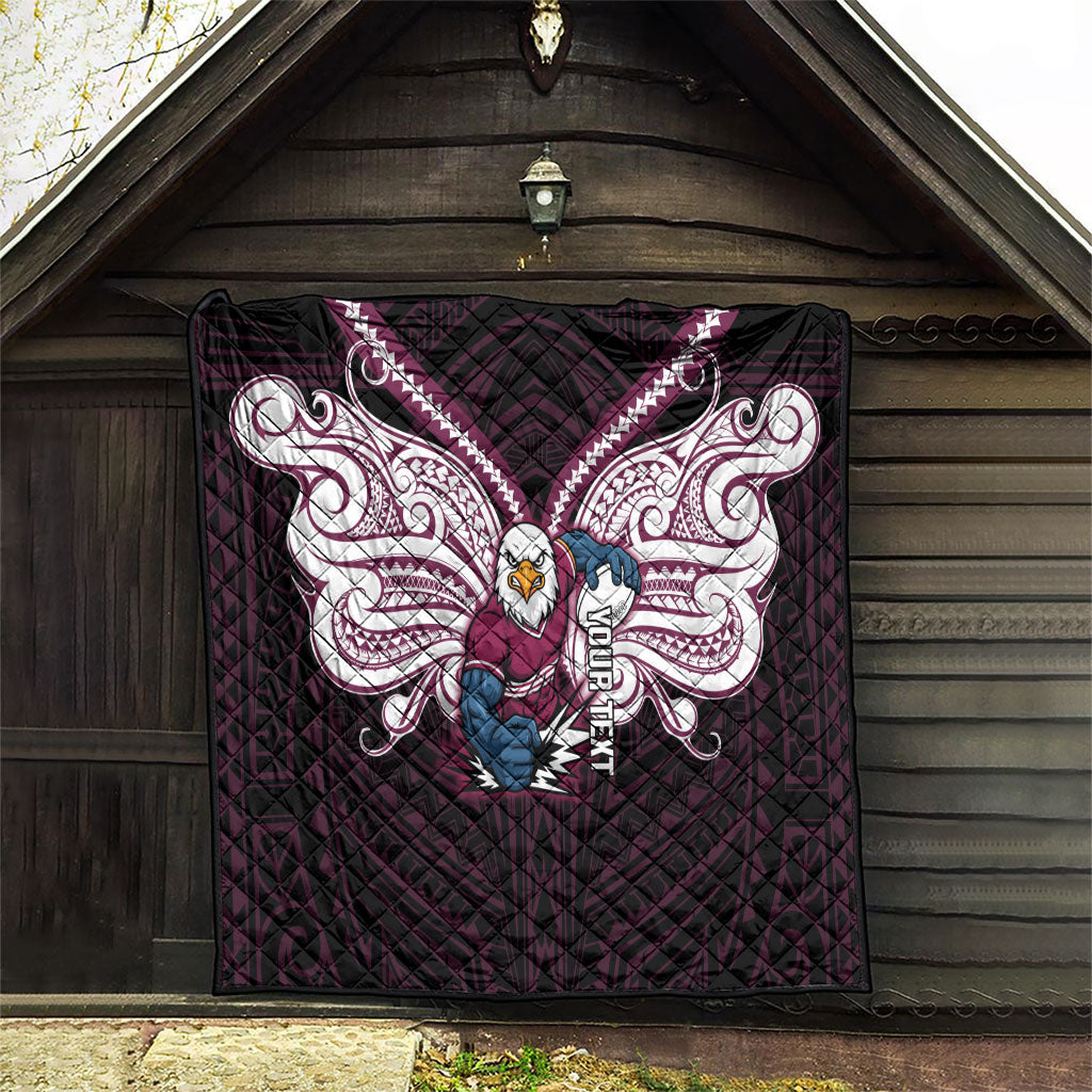 Custom Manly Warringah Sea Eagles Quilt Sea Eagle Warrior Polynesia Islander Rugby Mascot