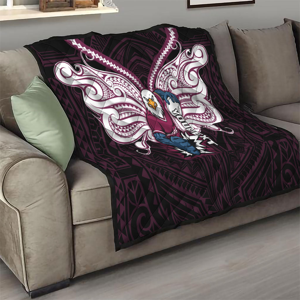 Custom Manly Warringah Sea Eagles Quilt Sea Eagle Warrior Polynesia Islander Rugby Mascot