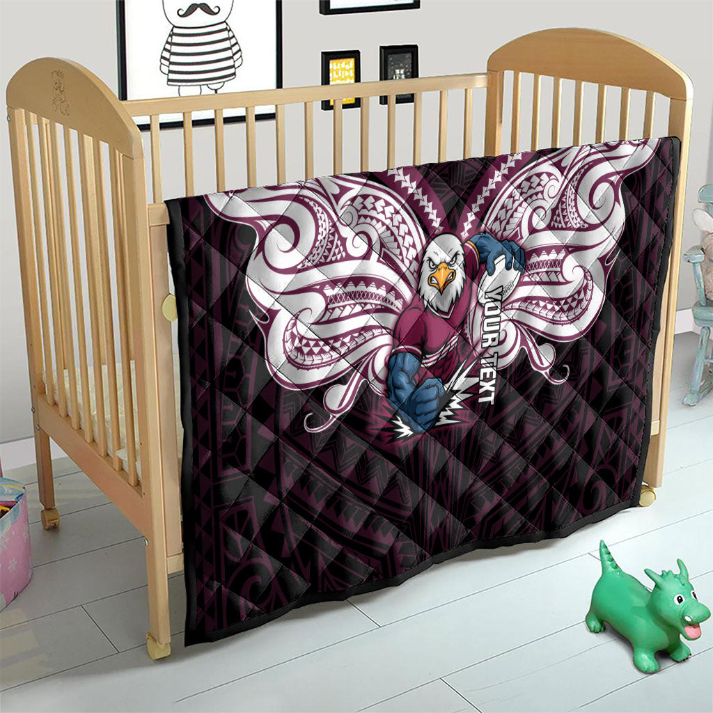 Custom Manly Warringah Sea Eagles Quilt Sea Eagle Warrior Polynesia Islander Rugby Mascot