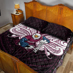 Custom Manly Warringah Sea Eagles Quilt Bed Set Sea Eagle Warrior Polynesia Islander Rugby Mascot