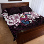 Custom Manly Warringah Sea Eagles Quilt Bed Set Sea Eagle Warrior Polynesia Islander Rugby Mascot