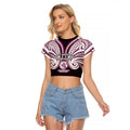Custom Manly Warringah Sea Eagles Raglan Cropped T Shirt Sea Eagle Warrior Polynesia Islander Rugby Mascot