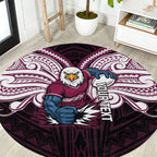 Custom Manly Warringah Sea Eagles Round Carpet Sea Eagle Warrior Polynesia Islander Rugby Mascot