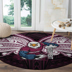 Custom Manly Warringah Sea Eagles Round Carpet Sea Eagle Warrior Polynesia Islander Rugby Mascot