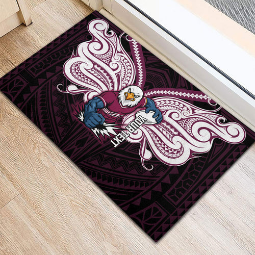 Custom Manly Warringah Sea Eagles Rubber Doormat Sea Eagle Warrior Polynesia Islander Rugby Mascot