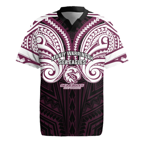 Custom Manly Warringah Sea Eagles Rugby Jersey Sea Eagle Warrior Polynesia Islander Rugby Mascot