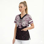 Custom Manly Warringah Sea Eagles Scrub Top Sea Eagle Warrior Polynesia Islander Rugby Mascot