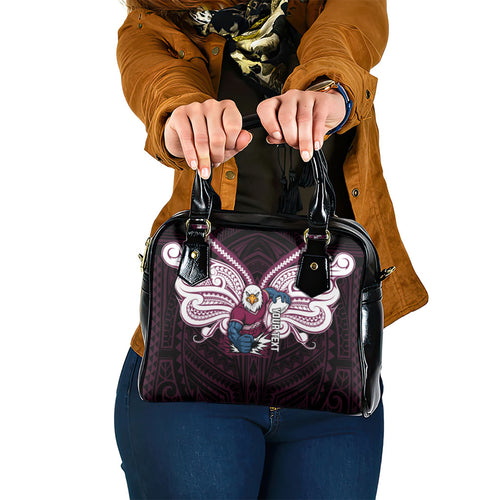 Custom Manly Warringah Sea Eagles Shoulder Handbag Sea Eagle Warrior Polynesia Islander Rugby Mascot