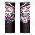 Custom Manly Warringah Sea Eagles Skinny Tumbler Sea Eagle Warrior Polynesia Islander Rugby Mascot