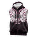 Custom Manly Warringah Sea Eagles Sleeveless Zip Hoodie Sea Eagle Warrior Polynesia Islander Rugby Mascot