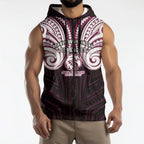 Custom Manly Warringah Sea Eagles Sleeveless Zip Hoodie Sea Eagle Warrior Polynesia Islander Rugby Mascot