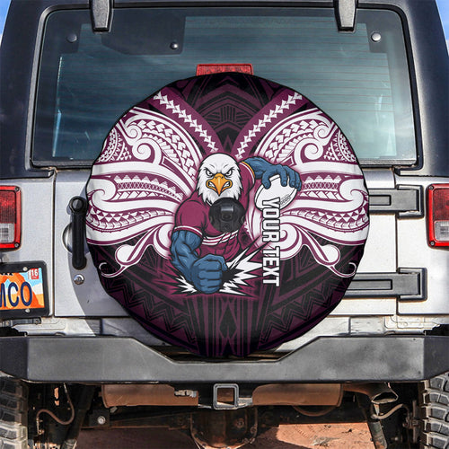 Custom Manly Warringah Sea Eagles Spare Tire Cover Sea Eagle Warrior Polynesia Islander Rugby Mascot