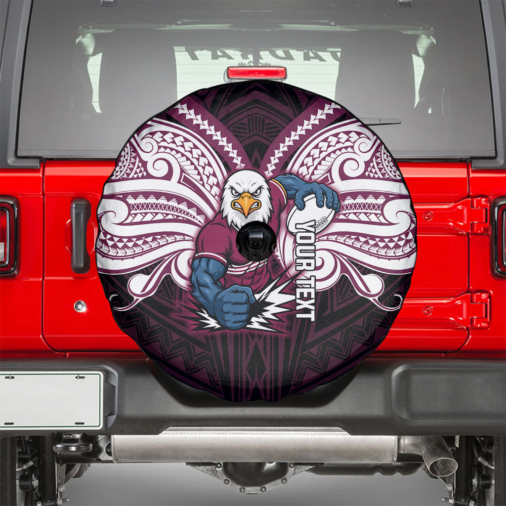 Custom Manly Warringah Sea Eagles Spare Tire Cover Sea Eagle Warrior Polynesia Islander Rugby Mascot