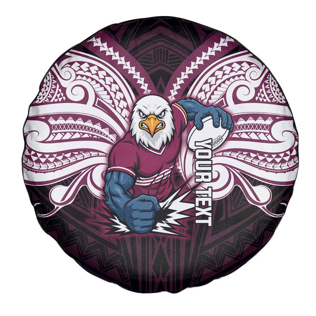 Custom Manly Warringah Sea Eagles Spare Tire Cover Sea Eagle Warrior Polynesia Islander Rugby Mascot