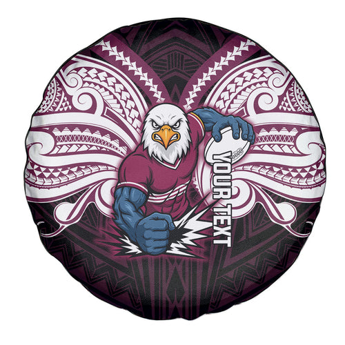 Custom Manly Warringah Sea Eagles Spare Tire Cover Sea Eagle Warrior Polynesia Islander Rugby Mascot