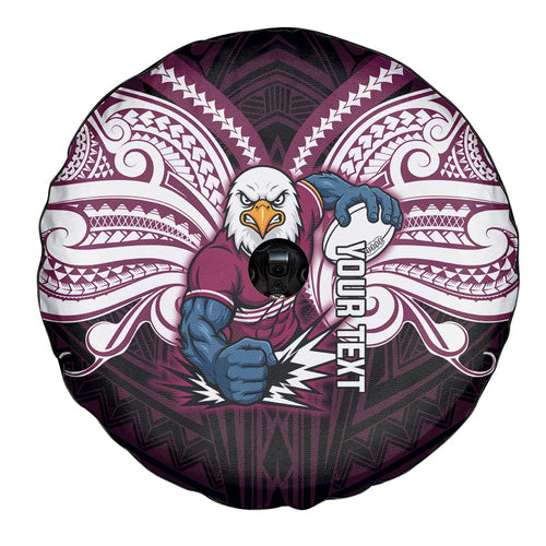 Custom Manly Warringah Sea Eagles Spare Tire Cover Sea Eagle Warrior Polynesia Islander Rugby Mascot