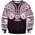 Custom Manly Warringah Sea Eagles Sweatshirt Sea Eagle Warrior Polynesia Islander Rugby Mascot