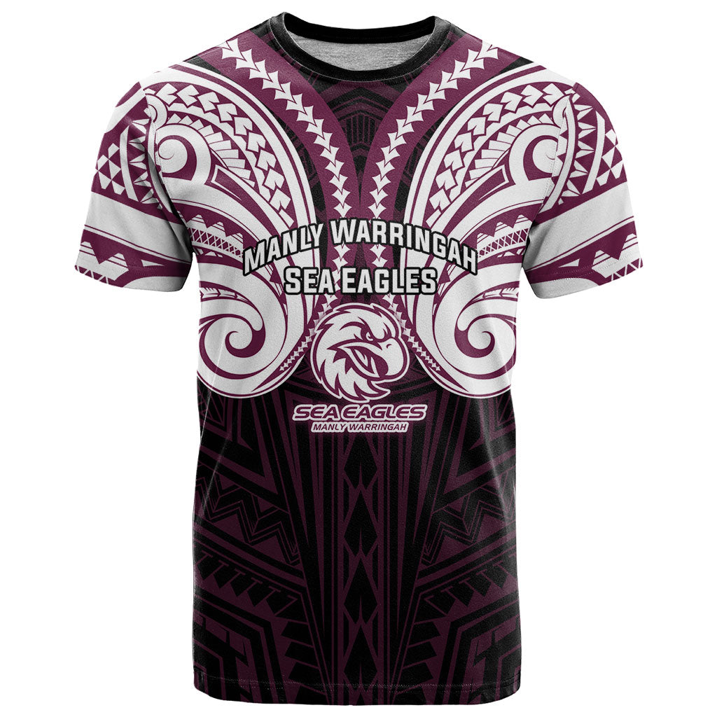 Custom Manly Warringah Sea Eagles T Shirt Sea Eagle Warrior Polynesia Islander Rugby Mascot