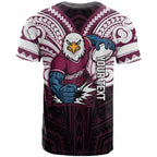 Custom Manly Warringah Sea Eagles T Shirt Sea Eagle Warrior Polynesia Islander Rugby Mascot