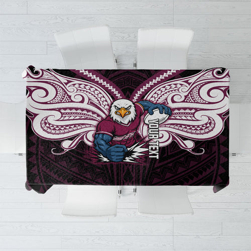 Custom Manly Warringah Sea Eagles Tablecloth Sea Eagle Warrior Polynesia Islander Rugby Mascot
