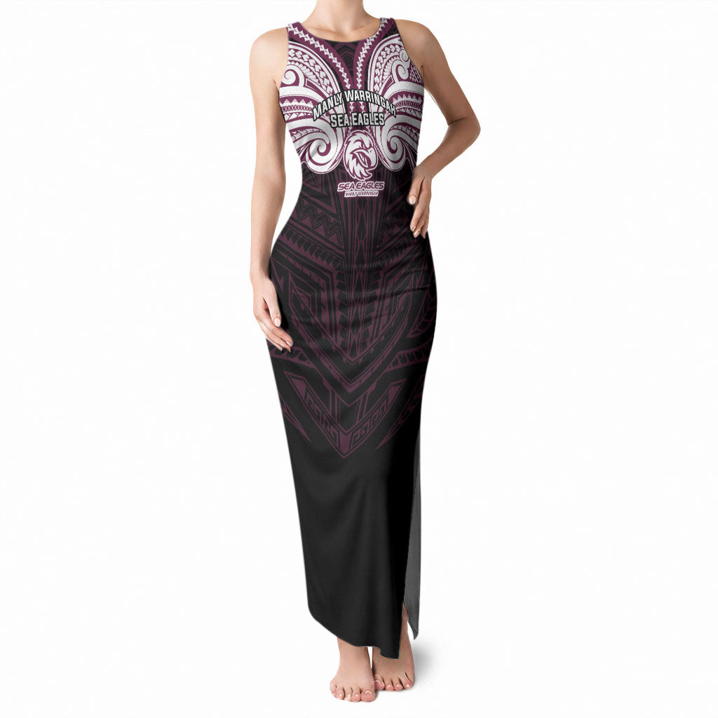 Custom Manly Warringah Sea Eagles Tank Maxi Dress Sea Eagle Warrior Polynesia Islander Rugby Mascot
