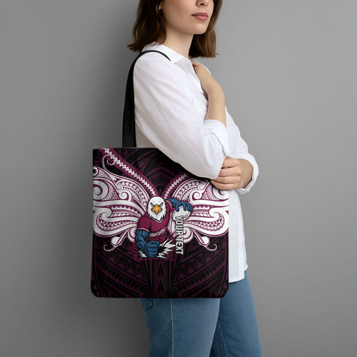 Custom Manly Warringah Sea Eagles Tote Bag Sea Eagle Warrior Polynesia Islander Rugby Mascot