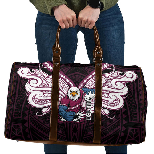 Custom Manly Warringah Sea Eagles Travel Bag Sea Eagle Warrior Polynesia Islander Rugby Mascot