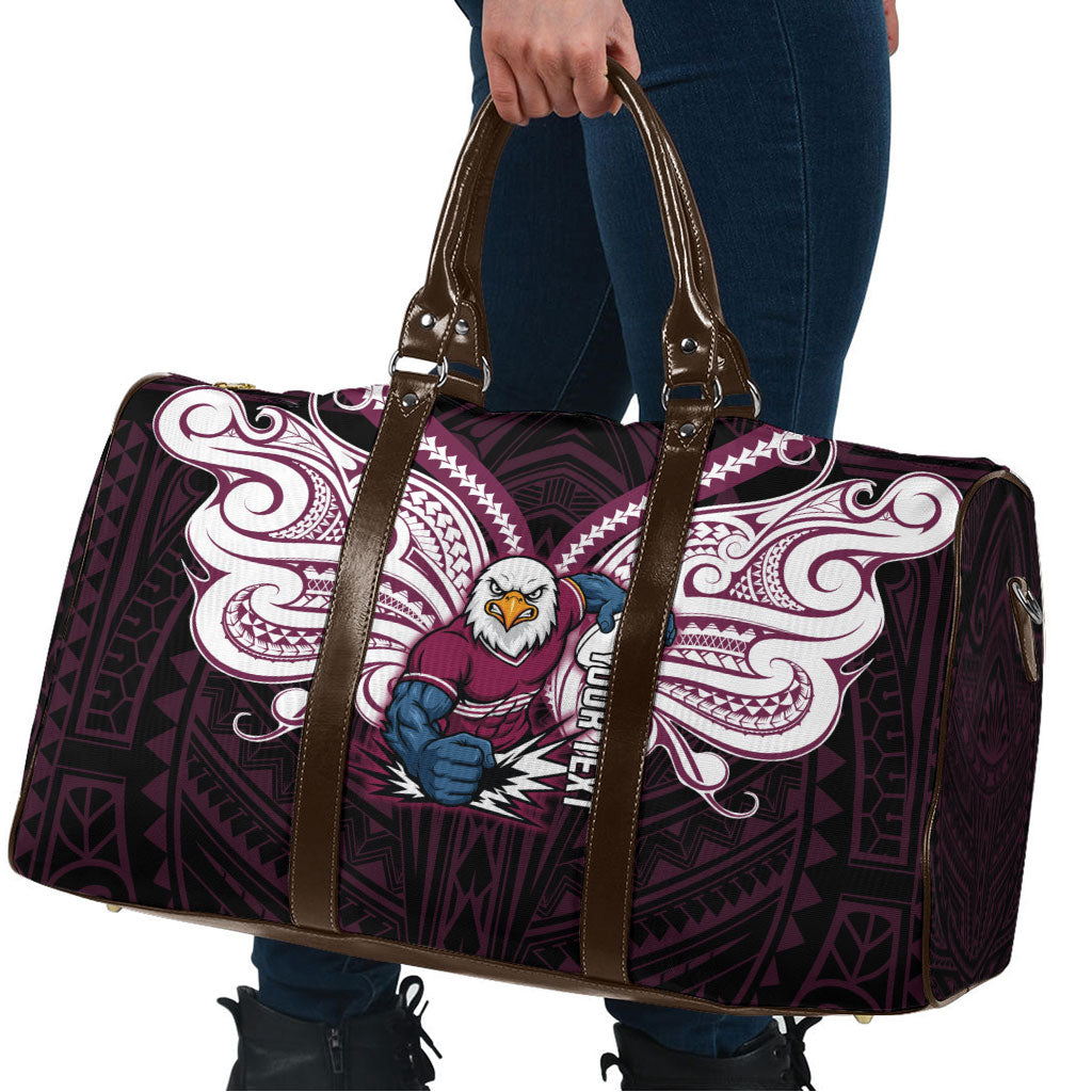 Custom Manly Warringah Sea Eagles Travel Bag Sea Eagle Warrior Polynesia Islander Rugby Mascot