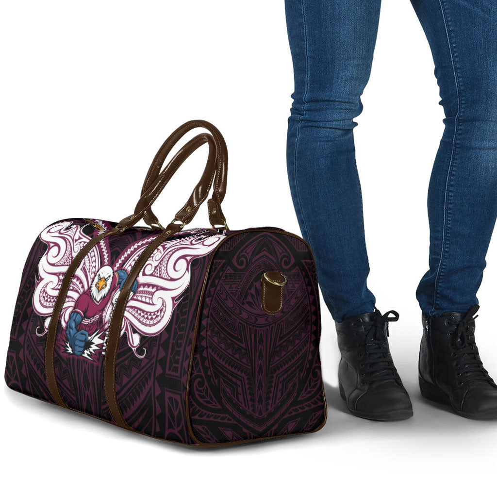 Custom Manly Warringah Sea Eagles Travel Bag Sea Eagle Warrior Polynesia Islander Rugby Mascot