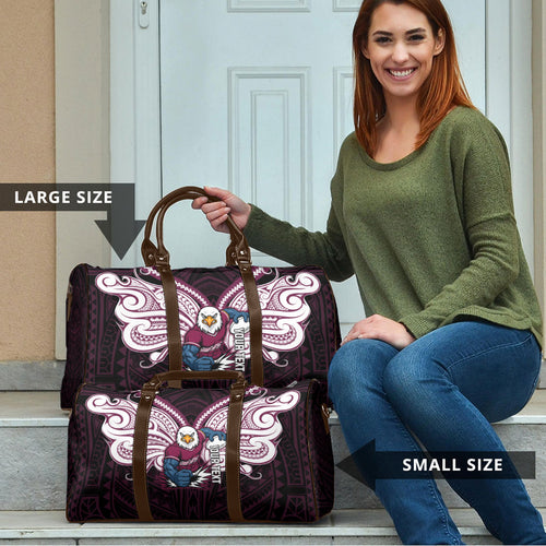 Custom Manly Warringah Sea Eagles Travel Bag Sea Eagle Warrior Polynesia Islander Rugby Mascot