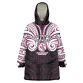 Custom Manly Warringah Sea Eagles Wearable Blanket Hoodie Sea Eagle Warrior Polynesia Islander Rugby Mascot