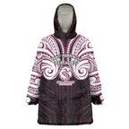 Custom Manly Warringah Sea Eagles Wearable Blanket Hoodie Sea Eagle Warrior Polynesia Islander Rugby Mascot