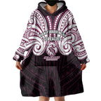 Custom Manly Warringah Sea Eagles Wearable Blanket Hoodie Sea Eagle Warrior Polynesia Islander Rugby Mascot