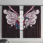 Custom Manly Warringah Sea Eagles Window Curtain Sea Eagle Warrior Polynesia Islander Rugby Mascot