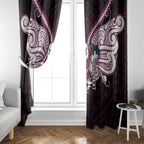 Custom Manly Warringah Sea Eagles Window Curtain Sea Eagle Warrior Polynesia Islander Rugby Mascot