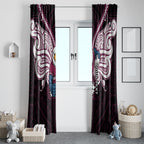 Custom Manly Warringah Sea Eagles Window Curtain Sea Eagle Warrior Polynesia Islander Rugby Mascot