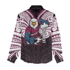 Custom Manly Warringah Sea Eagles Women Casual Shirt Sea Eagle Warrior Polynesia Islander Rugby Mascot