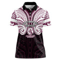Custom Manly Warringah Sea Eagles Women Polo Shirt Sea Eagle Warrior Polynesia Islander Rugby Mascot