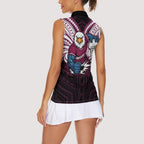 Custom Manly Warringah Sea Eagles Women Sleeveless Polo Shirt Sea Eagle Warrior Polynesia Islander Rugby Mascot