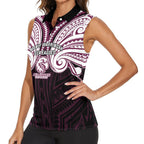 Custom Manly Warringah Sea Eagles Women Sleeveless Polo Shirt Sea Eagle Warrior Polynesia Islander Rugby Mascot