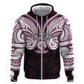 Custom Manly Warringah Sea Eagles Zip Hoodie Sea Eagle Warrior Polynesia Islander Rugby Mascot