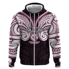 Custom Manly Warringah Sea Eagles Zip Hoodie Sea Eagle Warrior Polynesia Islander Rugby Mascot