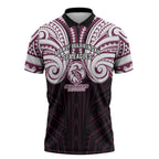 Custom Manly Warringah Sea Eagles Zipper Polo Shirt Sea Eagle Warrior Polynesia Islander Rugby Mascot