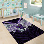 Custom Melbourne Storm Area Rug Lightning Warrior Polynesia Islander Rugby Mascot