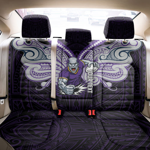 Custom Melbourne Storm Back Car Seat Cover Lightning Warrior Polynesia Islander Rugby Mascot