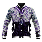 Custom Melbourne Storm Baseball Jacket Lightning Warrior Polynesia Islander Rugby Mascot