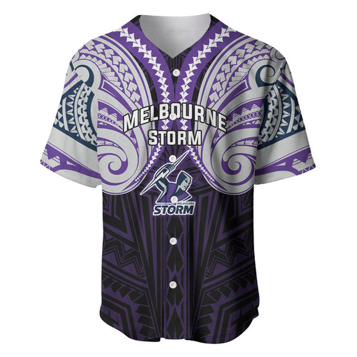 Custom Melbourne Storm Baseball Jersey Lightning Warrior Polynesia Islander Rugby Mascot