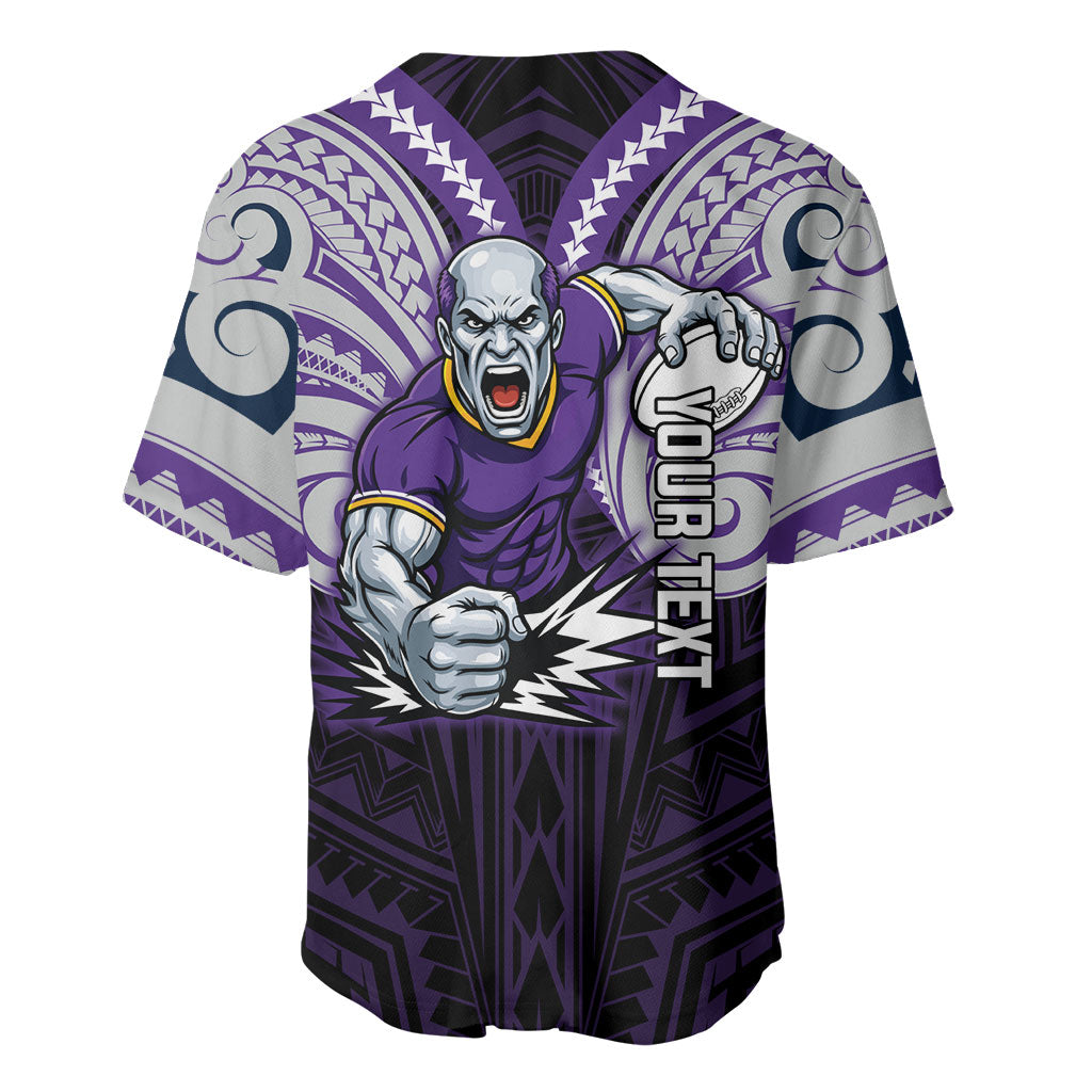 Custom Melbourne Storm Baseball Jersey Lightning Warrior Polynesia Islander Rugby Mascot